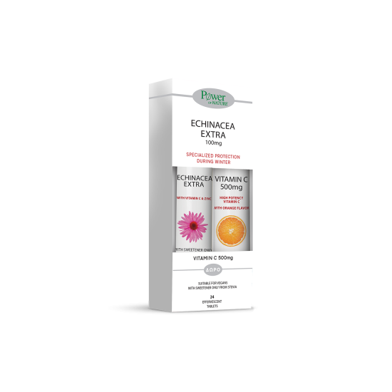 ECHINACEA EXTRA ΣΤΕΒΙΑ 24 EFFERV TABS + VITAMIN C 500MG 20 EFFERV TABS ΔΩΡΟ