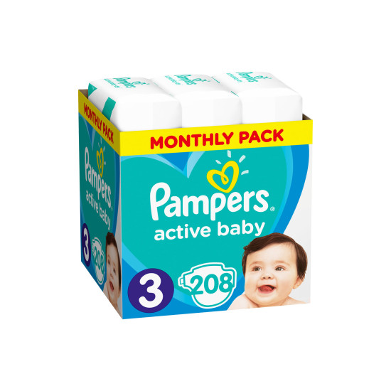 ACTIVE BABY No3 6-10KG 208ΤΕΜ MONTHLY PACK