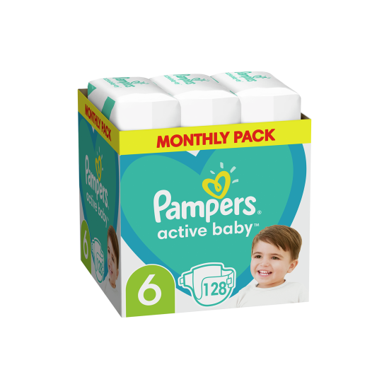 ACTIVE BABY No6 13-18KG 128ΤΕΜ MONTHLY PACK