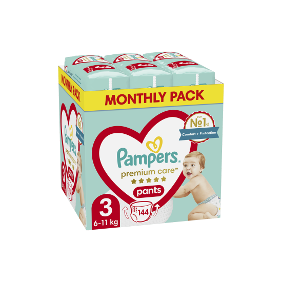 PREMIUM CARE PANTS No3 6-11KG 144ΤEM MONTHLY PACK