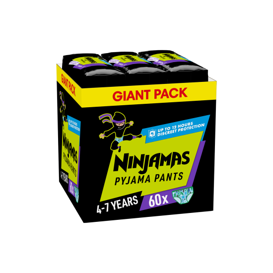 NINJAMAS 4-7Y BOY 17-30KG 60ΤEM MONTHLY PACK