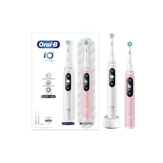 BRAUN iO 6 DUO MAGNETIC WHITE & PINK